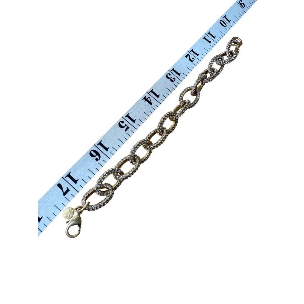 Glam Pave‎ Crystal Gold Tone Link Bracelet from J.Crew